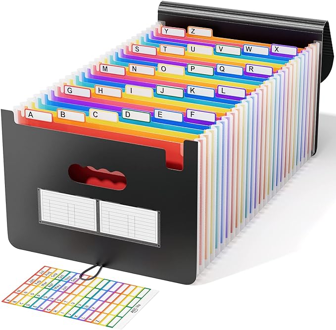 ABC life 26 Pockets Accordion File Organizer, Expanding File Folders, Portable by ABClife