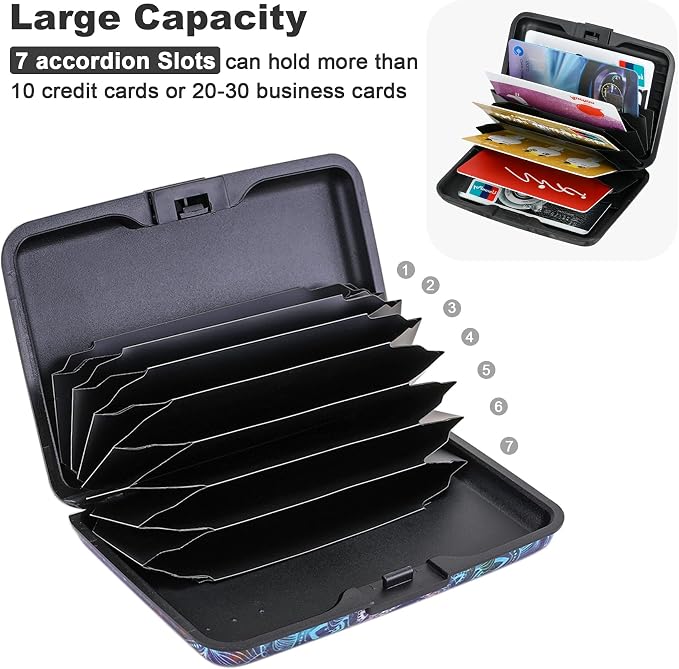 ELFISH Mini RFID Aluminum Wallet Credit Cards Holder Business Card Case Metal - Image 5