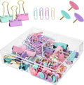 Pastel Paper Clips Binder Clips Push Pins Set by CREECHWA