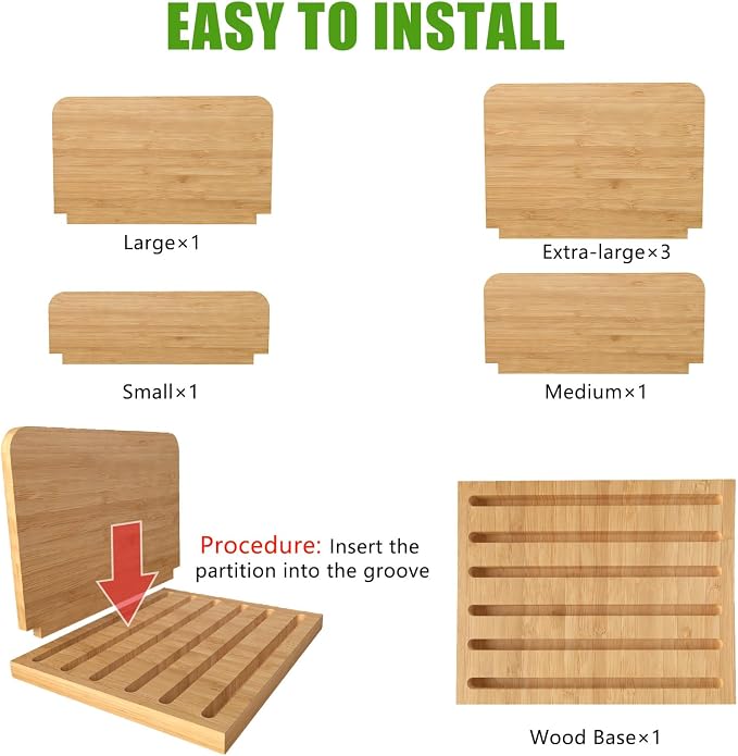 Desk File Mail Organizer Countertop, 5 Slots Bamboo Folder Sorter Holder - Image 4