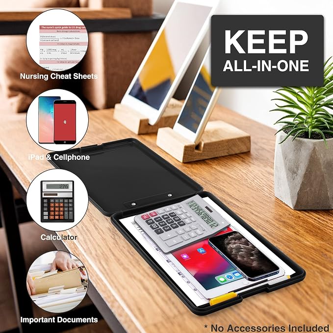 Sooez Clipboard with Storage, Plastic Storage Clipboards with Low Profile Clip - Image 5