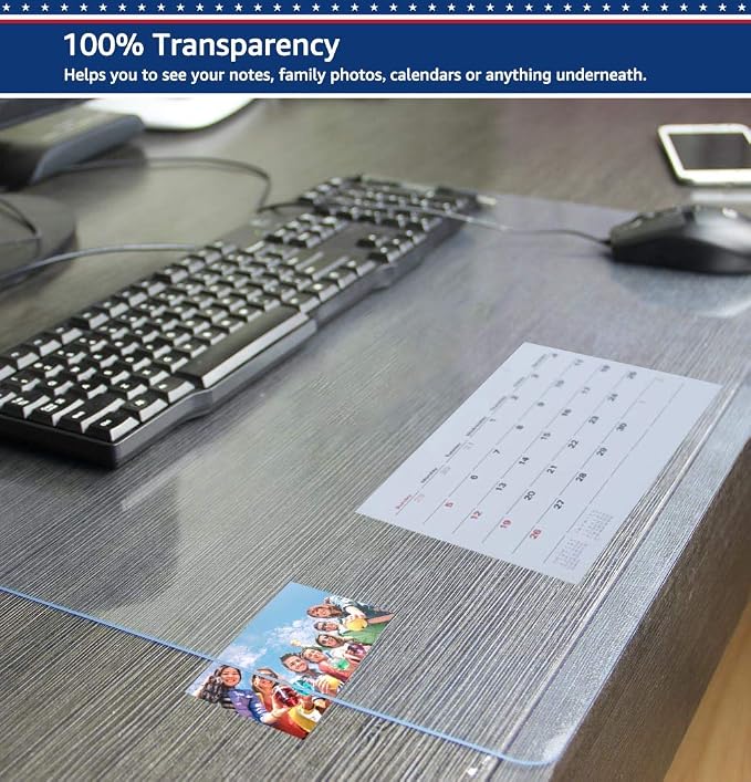 24 X 48 Inch Clear Desk Pad Protector Transparent Desk Mats Blotter on Top of - Image 4