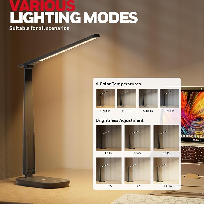 Honeywell HWT-H2 LED Desk Lamp for Home Office, CRI94 Full Spectrum Eye-Caring - Image 2