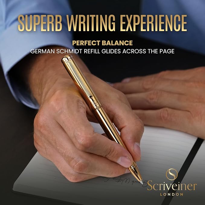 Scriveiner Gold Ballpoint Pen - Image 4