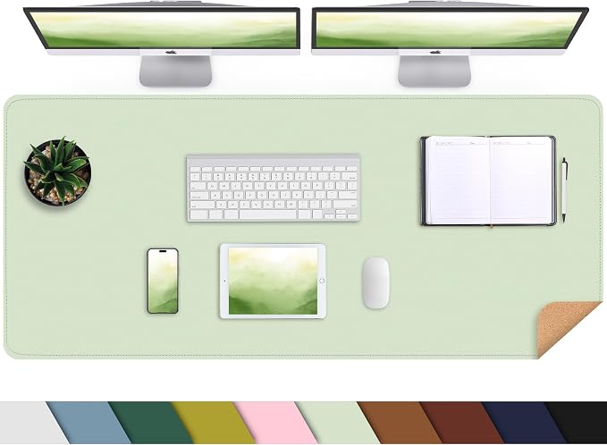 AFIING Leather Desk Pad Protector, Large Desk Mat by AFIING