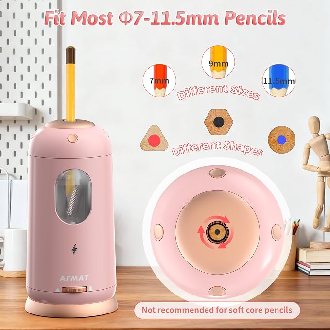 AFMAT Electric Pencil Sharpener, Auto in & Out, Fully Automatic Pencil Sharpener - Image 3