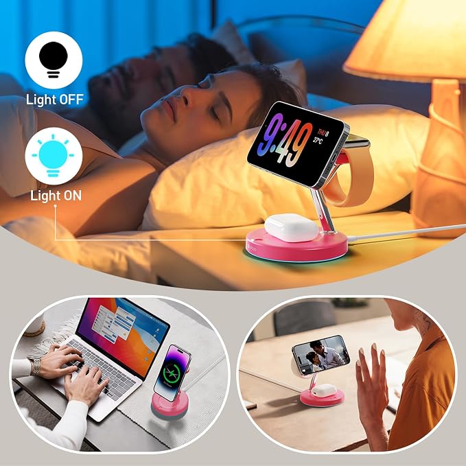 【Adjustable Blue Ambient Light】 Wireless Charger 3 in 1 - Image 7