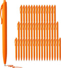deegtran Pens Bulk, 50 Pack No Bleed Orange Click Pen, Wholesale Retractable by DEEGTRANPENS