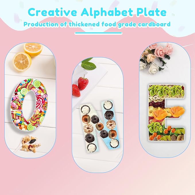 Cardboard ONE Shape Letter Food Serving Tray Large Capacity Versatile Alphabet - Image 4