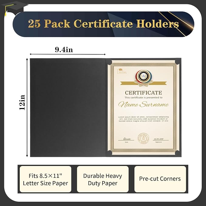 25 Packs Certificate Holders, Diploma Holders, Certificate Folders - Image 2