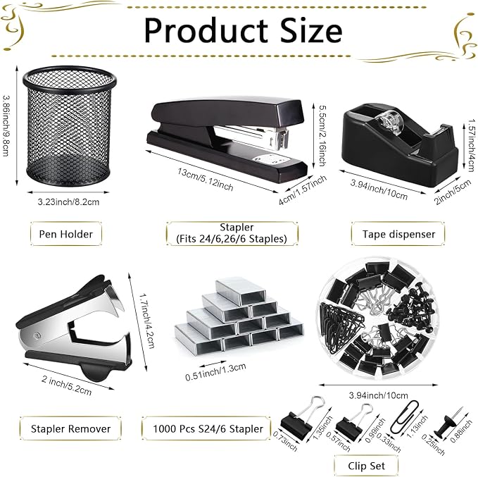 Office Supplies, Desk Accessories, Stapler and Tape Dispenser Set - Image 5