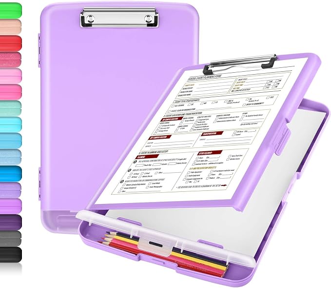 Sooez Clipboard with Storage, Clip Board 8.5 x 11 with Pen Holder, Plastic by Sooez