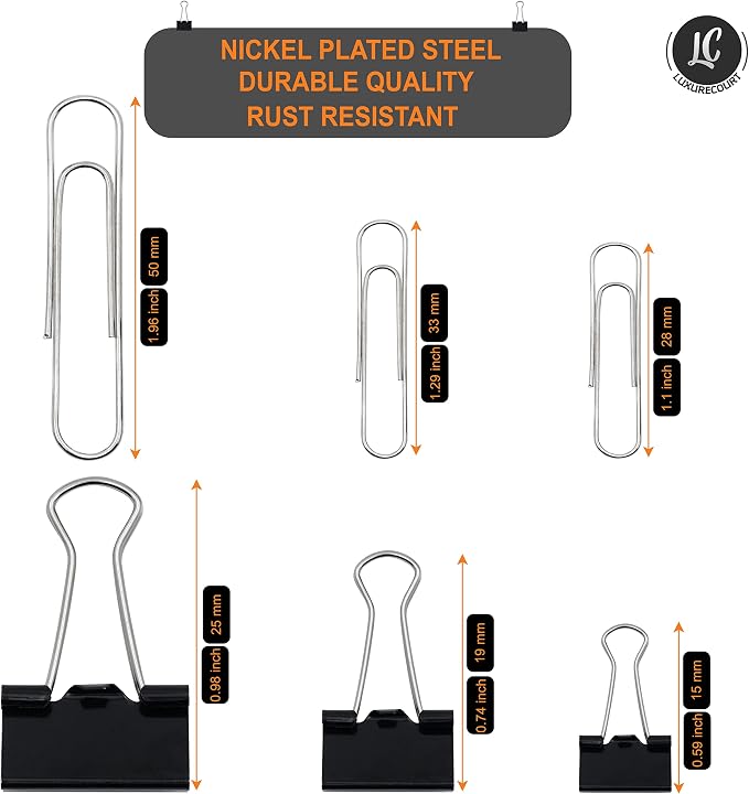 350 Pack Paper Clips and Binder Clips Set by Luxurecourt - Image 4