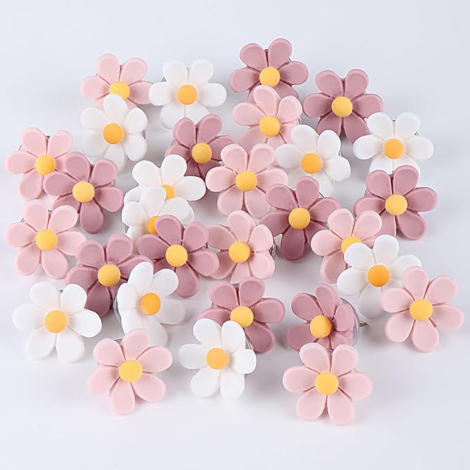 Flower Push Pins, Feature Map, Bulletin Board, Office or Home - Image 3