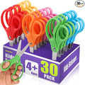 BURVAGY 30 Packs 5" Small School Student Blunt Tip Craft Kids Scissors by BURVAGY