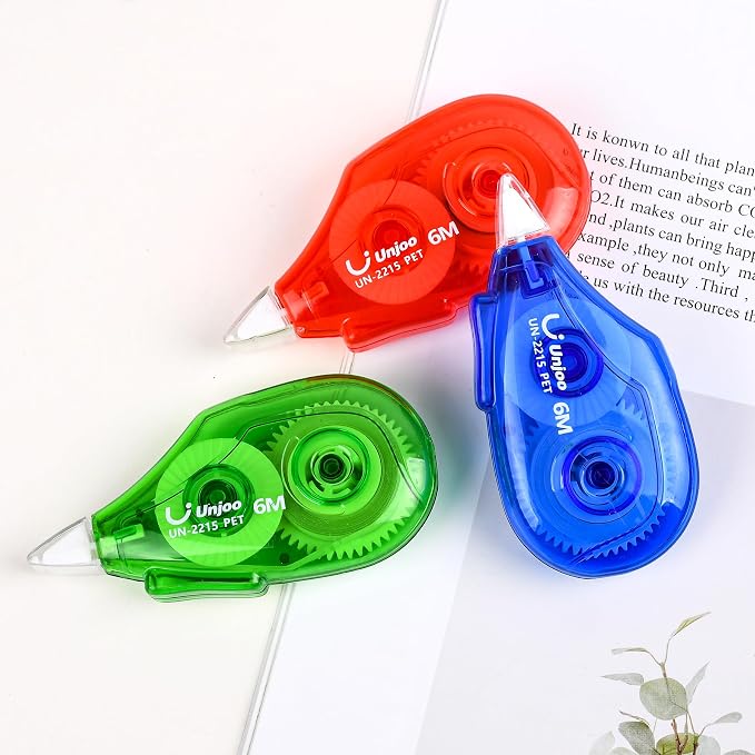 Unjoo White Correction Tape, For school, Office | Easy To Use Applicator - Image 7