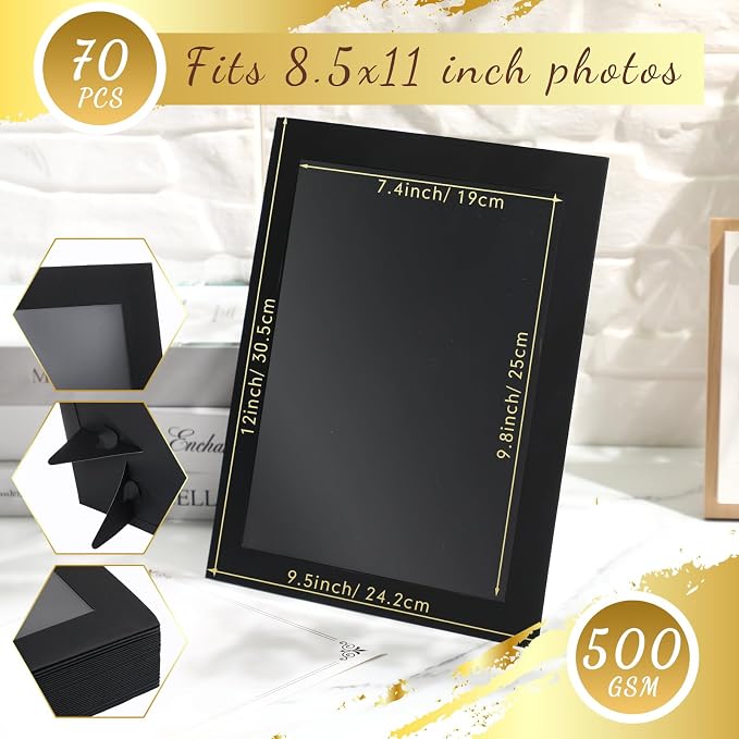 Tatuo 70 Pcs 8.5 x 11 Paper Picture Certificate Frames Horizontal Paper Award - Image 2