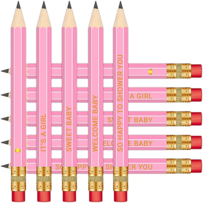 50Pcs - Baby Shower Sharpened Half Pencils by Vusnud