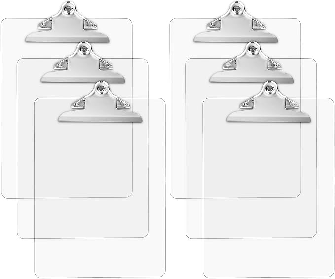 Plastic Transparent Clipboards Multi Pack Clipboard | Strong 12.5 x 9 Inch | by OfficeSolutionsDirect