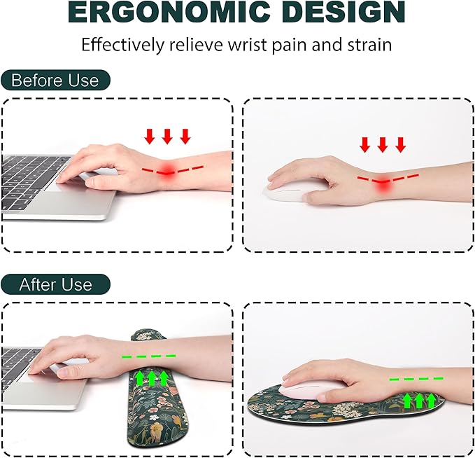 Ergonomic Mouse Pad with Wrist Rest and Keyboard Wrist Rest, Mousepad and Wrist - Image 2