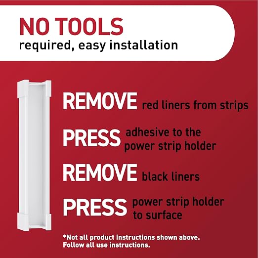 Command Power Strip Holder, 1 Tray and 8 Strips - Image 7