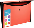 Square Flap Document Holder Red, Expanding File Folder, A4 Letter Size Reusable by Enday