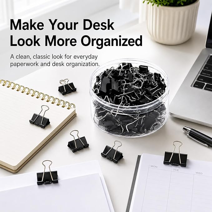 Binder Clips Assorted Sizes, Durable Metal Binder Clips - Image 2