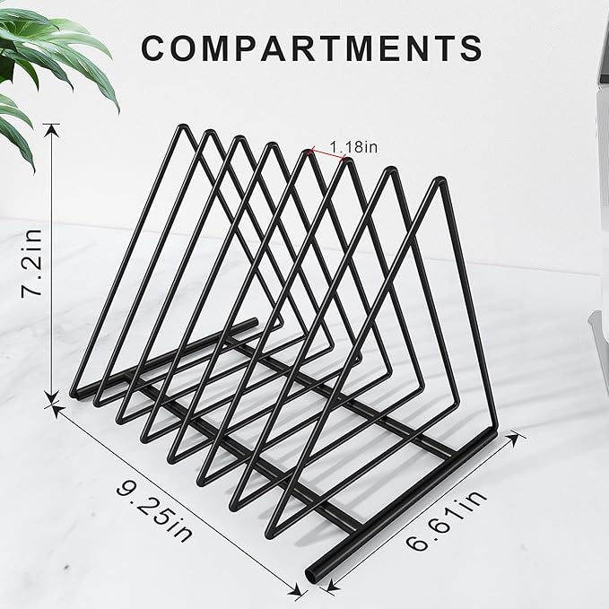 TOPCJ Triangle File Folder Racks, 7 Sections File Holder, File Storage - Image 2