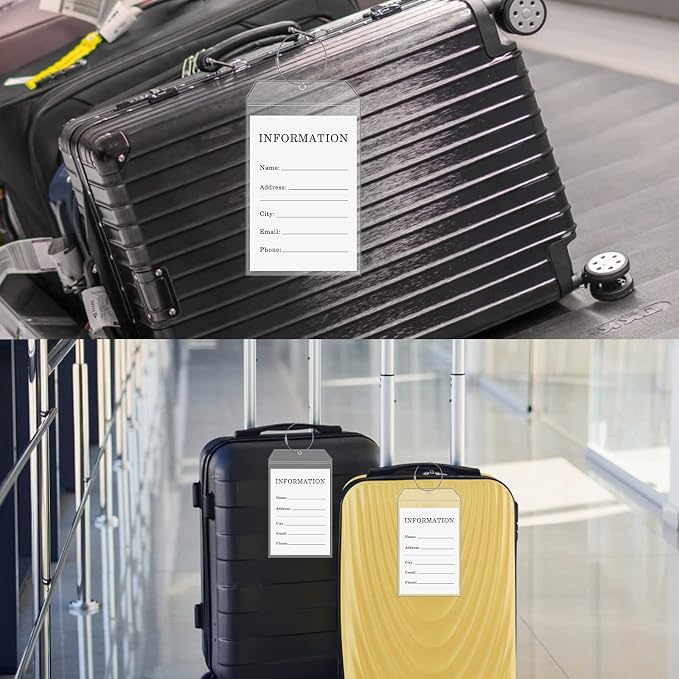 Fowecelt 2 Pack Extra Large Golf Luggage Tag 9" x 6" Travel Luggage Bag Plastic - Image 8