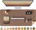 YSAGi Double-Sided Desk Pad, 31.5"x15.7"Leather Desk Mat, Eco Cork Desk Pad by YSAGi