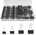 110PCS Black Binder Clips Assorted Sizes, 4 Sizes Large Medium Small Mini Paper by Unknown