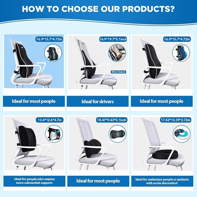 Niceeday Lumbar Support Pillow for Office Chair Car Back Support Pillow - Image 12