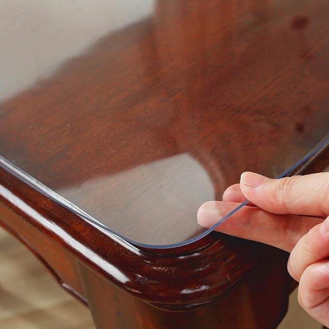 OstepDecor 36 x 78 Inch Clear Table Cover Protector, 2mm Thick Clear Plastic - Image 4