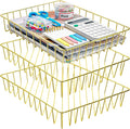 Okllen 3 Pack Gold Wire File Organizer Trays by Okllen
