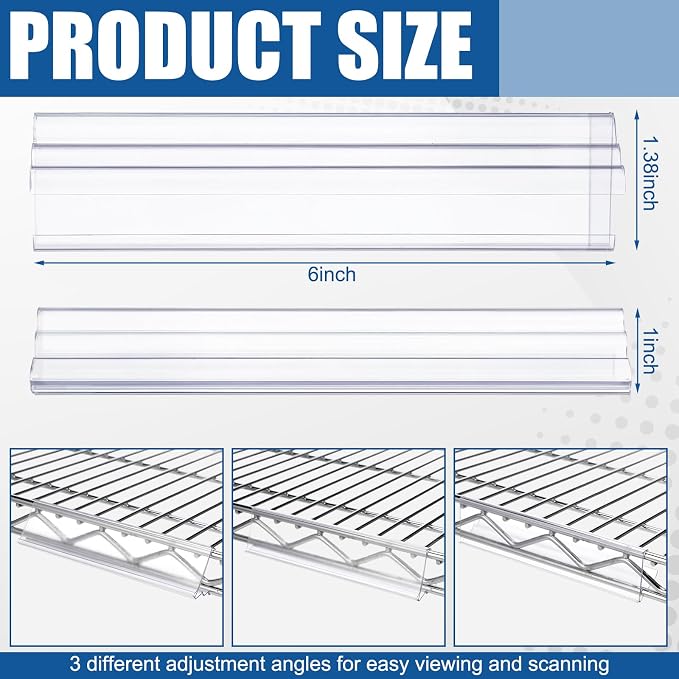 Kathfly 100 Pack Wire Shelf Label Holders Shelf Cable Tags - Image 2
