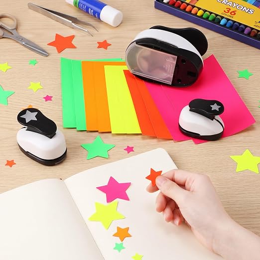 CHENGU 3 Pack Craft Paper Punch Star 2, 1 and 5/8 Inch Punch Paper Punchers - Image 5