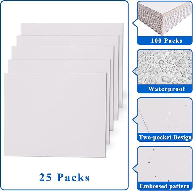 Zzrywuty 25 Packs White Two Pocket File Folders - Image 5