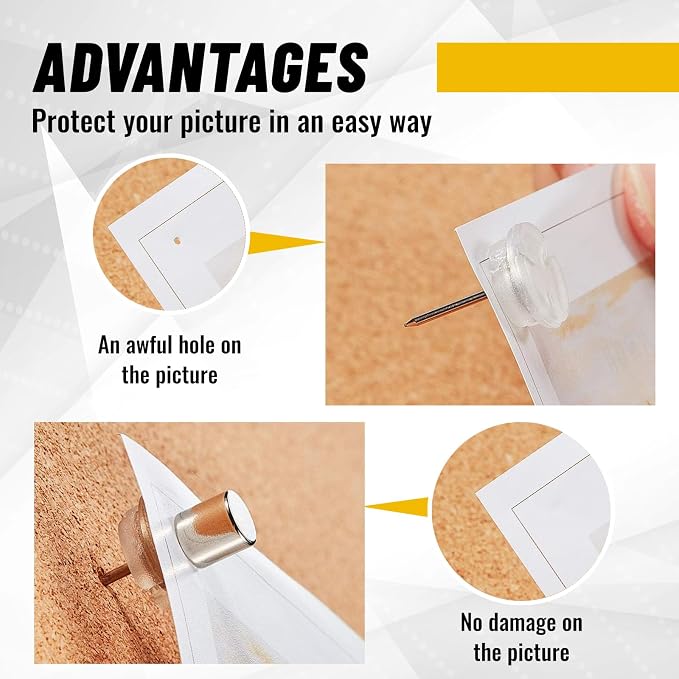 Outus 20 Sets Magnetic Push Pin Magnet Thumb Tack Poster Hanger Thumb Tacks - Image 5