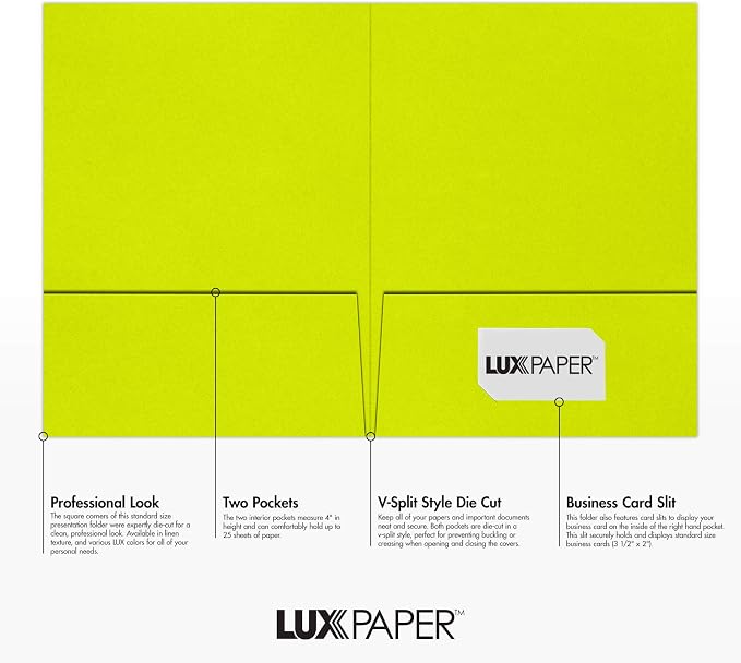 9 x 12 Presentation Folders in 100 lb. Wasabi - Image 2