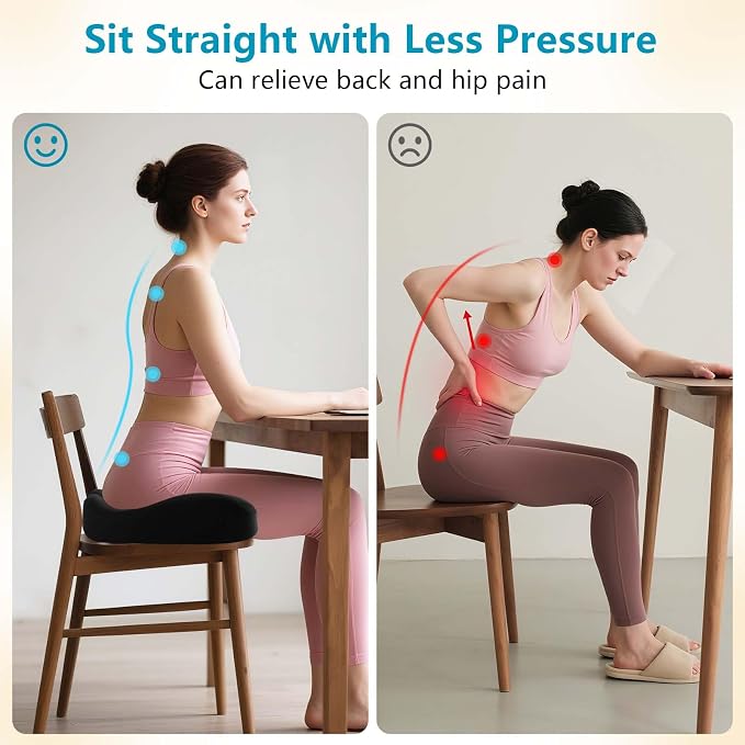 Seat Cushions for Office Chairs & Hip Pain Relief, Extra-Dense Coccyx Cushion - Image 4