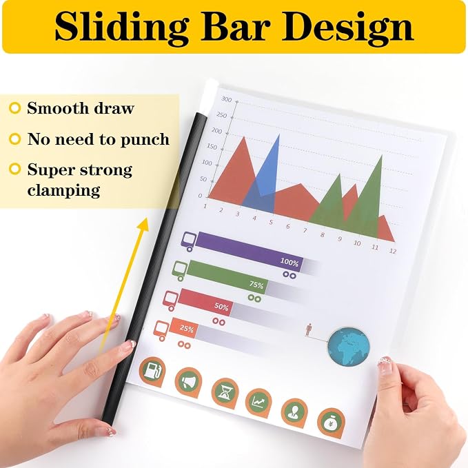 Report Covers with Sliding Bar, Resume Covers Presentation Folders File - Image 3