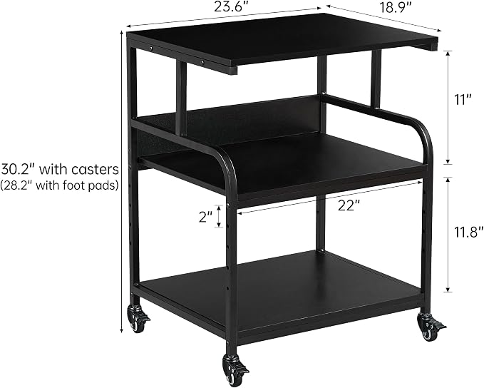 Fannova Printer Stand, 23.6 x18.9 x 30 Inches Large Printer Table - Image 2