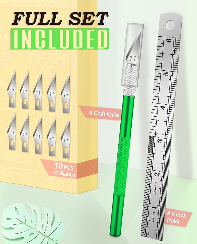 DIYSELF Craft Knife with 10 Extra #11 Blades, Precision Hobby Knife Set with - Image 2