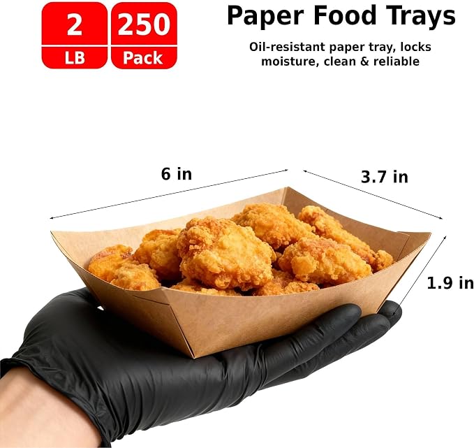250 Pack 2lb Paper Food Boats - Image 2
