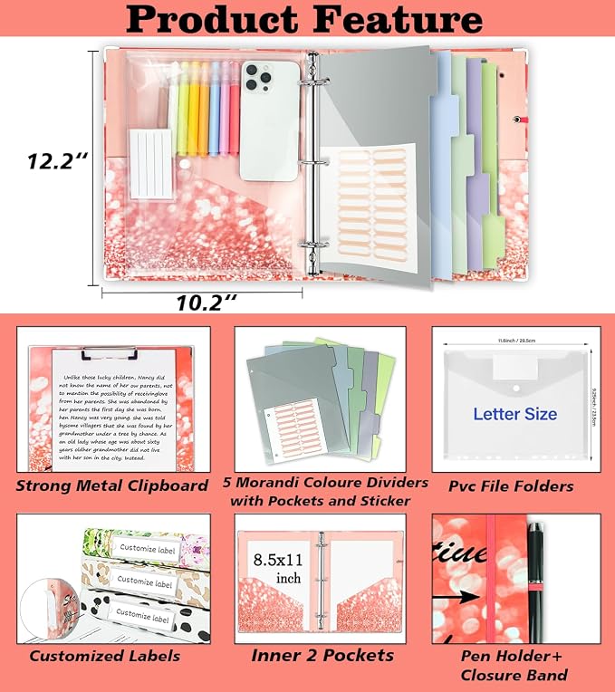 3 Ring Binder 1 Inch, Three Ring Binders Organizer - Image 2