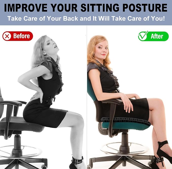 20" Gel Seat Cushion for Long Sitting – Office Chair Cushion – Wheelchair - Image 6
