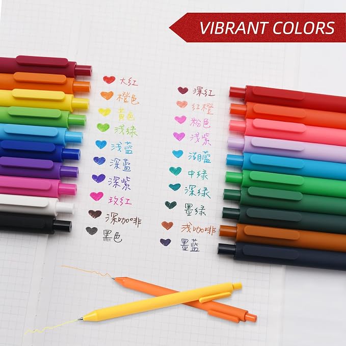 Kaco PURE Gel Pens Color Ink 20 Pieces Assorted 0.7 mm, Medium Point, Aesthetic - Image 7