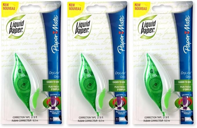 Paper Mate 660415 Liquid Paper DryLine Grip Correction Tape Dispenser, Rewrite by Unknown