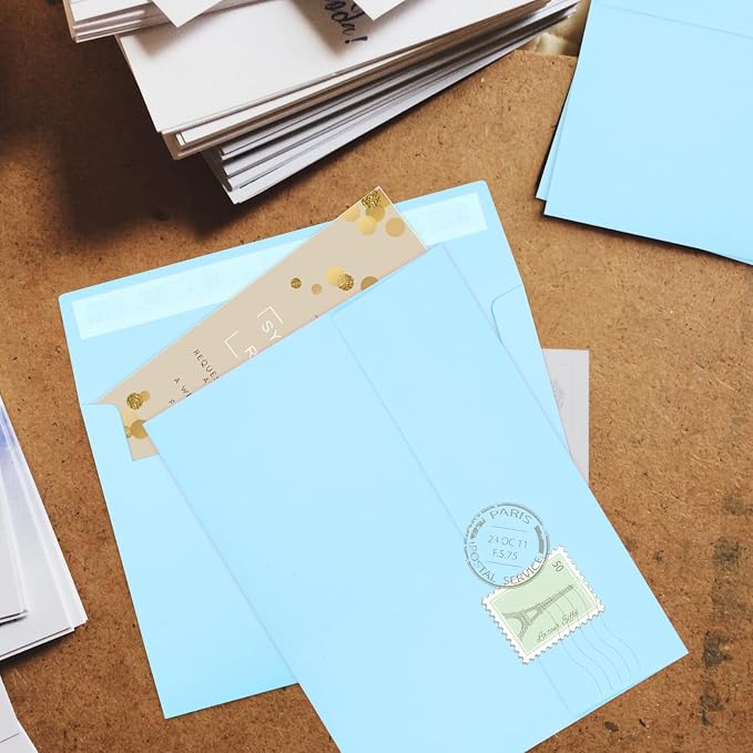 50 Packs Blue 5x7 Envelopes, A7 Invitation Envelopes Self Seal - Image 6