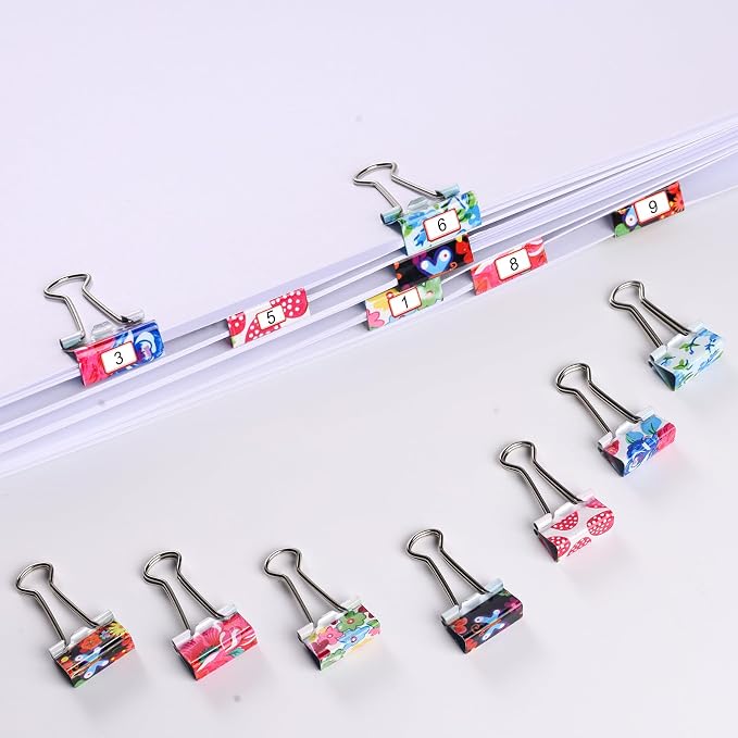 Ufmarine 60 Pcs Small Binder Clips3/4 Inch, Flower Cute Binder Clips - Image 4